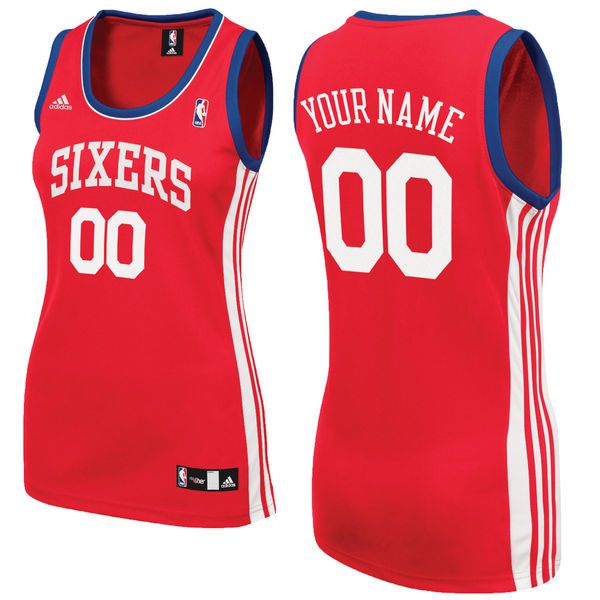 Adidas Philadelphia 76ers Women Custom Replica Alternate Red NBA Jersey